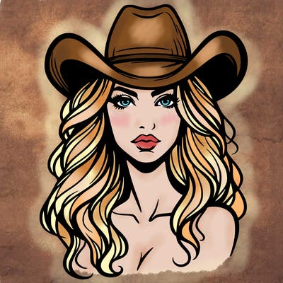 woman with cowboy hat