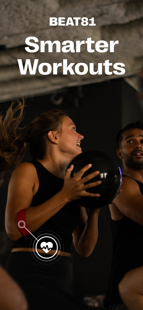 People in a HIIT fitness class with heart rate tracking technology