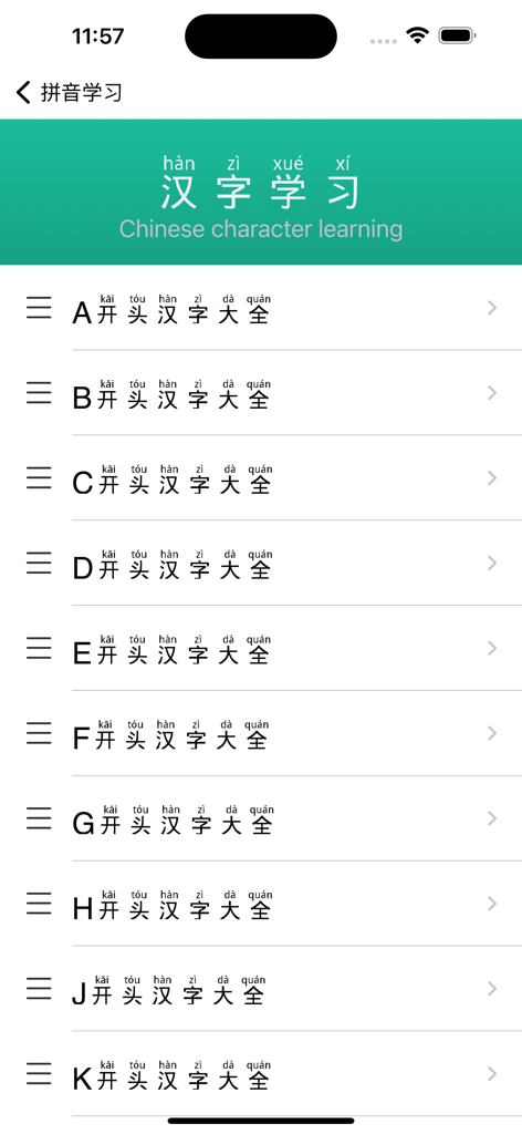 Pinyin-Learning Chinese Pinyin - Alphabetical list of Chinese characters with pinyin for learning pronunciation.