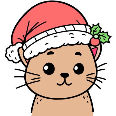 cat wearing a christmas hat