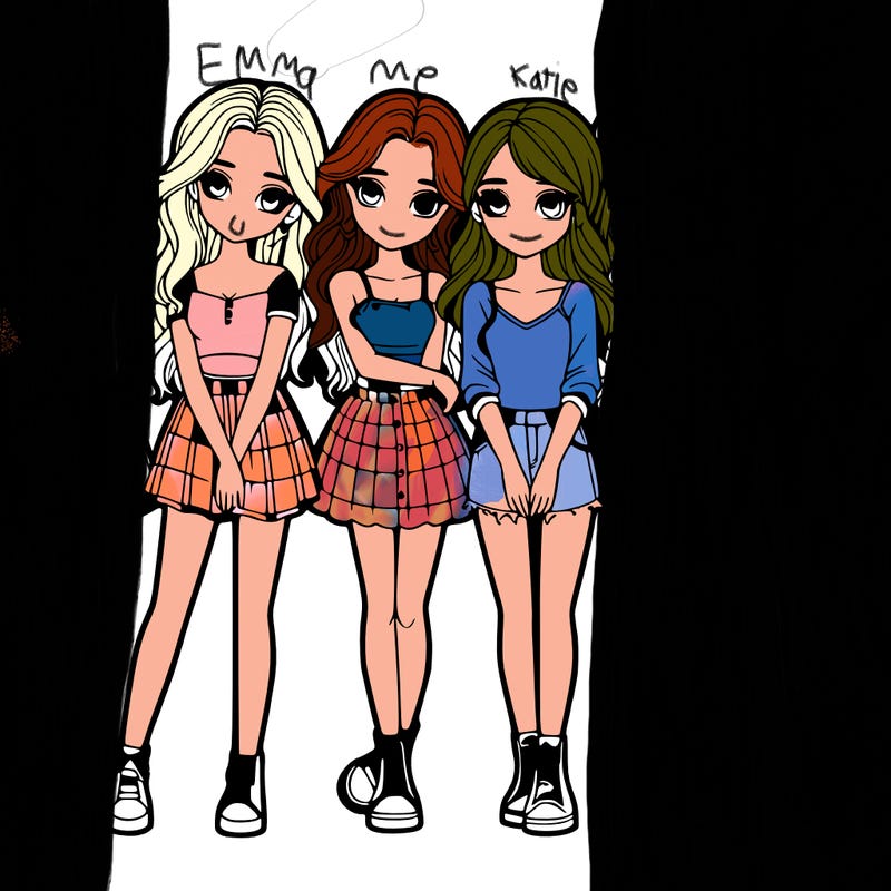 a group of girls realistic