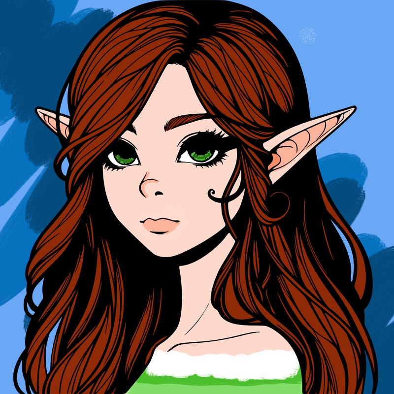 elf girl realistic dark fantasy