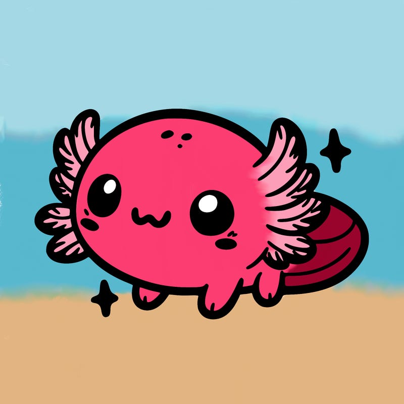 cute easy baby axolotl