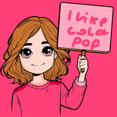 realistic girl holding up a sign