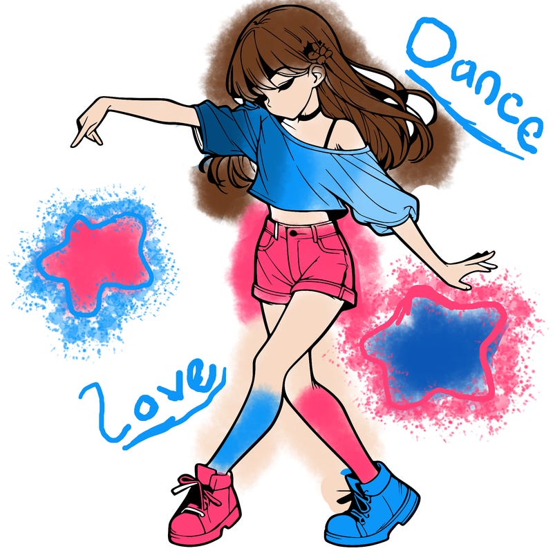realistic girl danceing