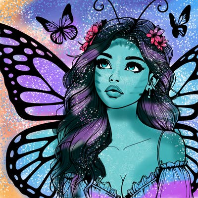 butterfly fairy realistic girl