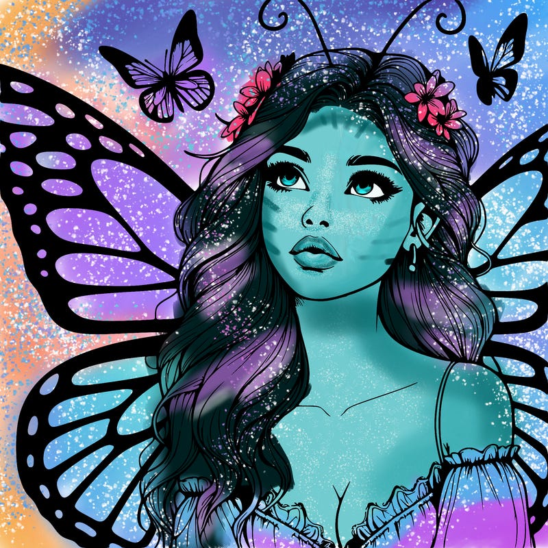 butterfly fairy realistic girl