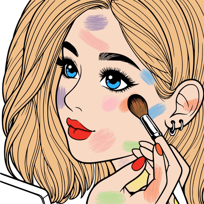 a realistic girl doing her makeup