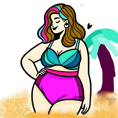 plus size woman bathing suit