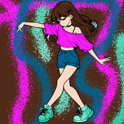 realistic girl danceing