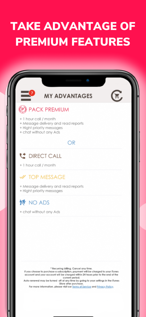 Opciones de suscripción premium y beneficios de la app de citas Tchatche