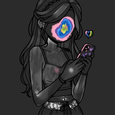 girl with crop top texting on her phone