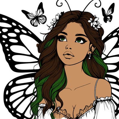 butterfly fairy realistic girl