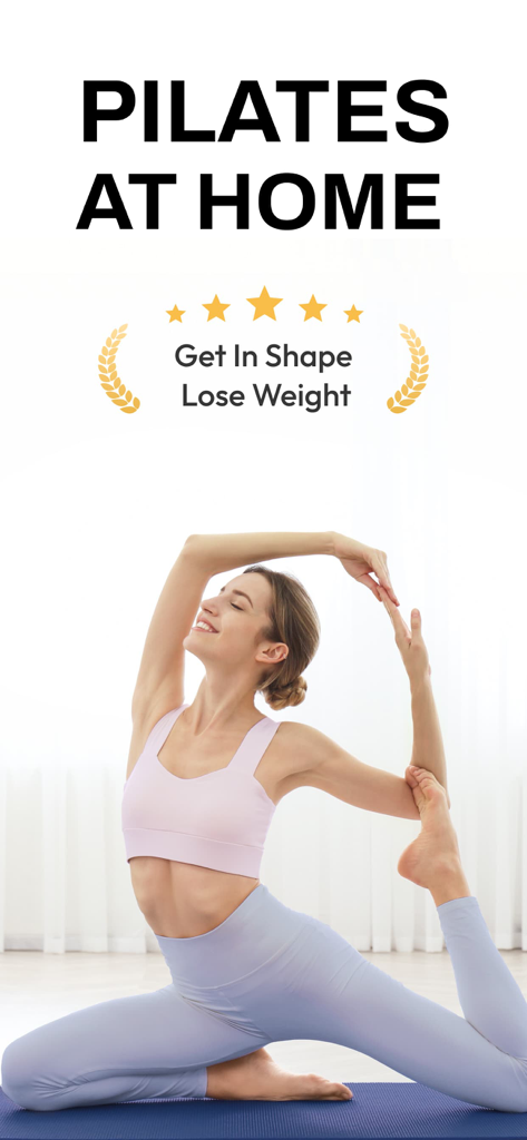 Pilates at Home, Wall Pilates - Woman performing a pilates stretch on a mat