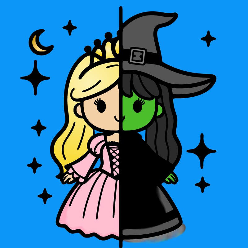 split princess and witch