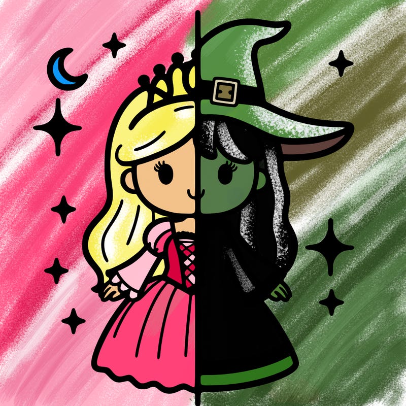 split princess and witch