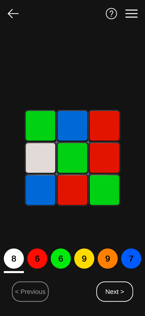 디지털 3x3 매직큐브 솔버 색상 입력 인터페이스