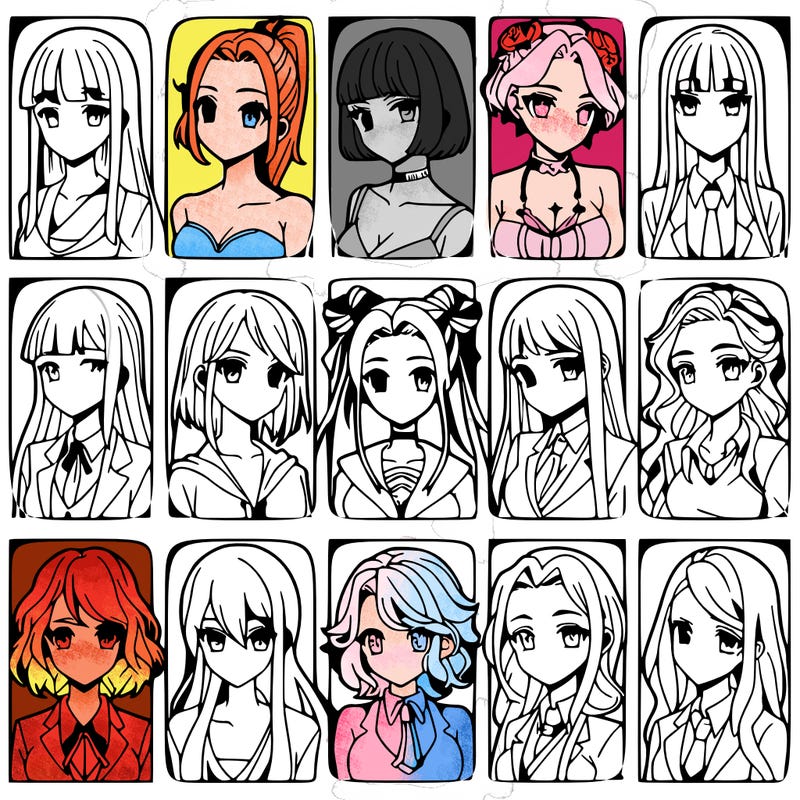 girls that look diffrent anime