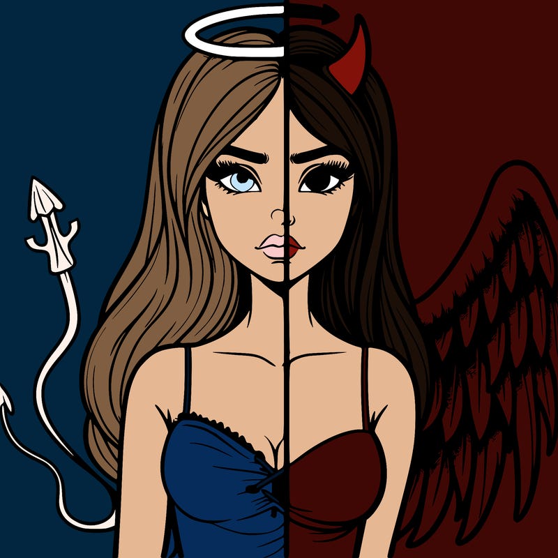 devil vs angel realistic girl