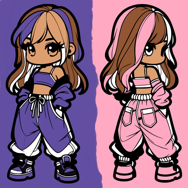 girl in crop top and baggy pants