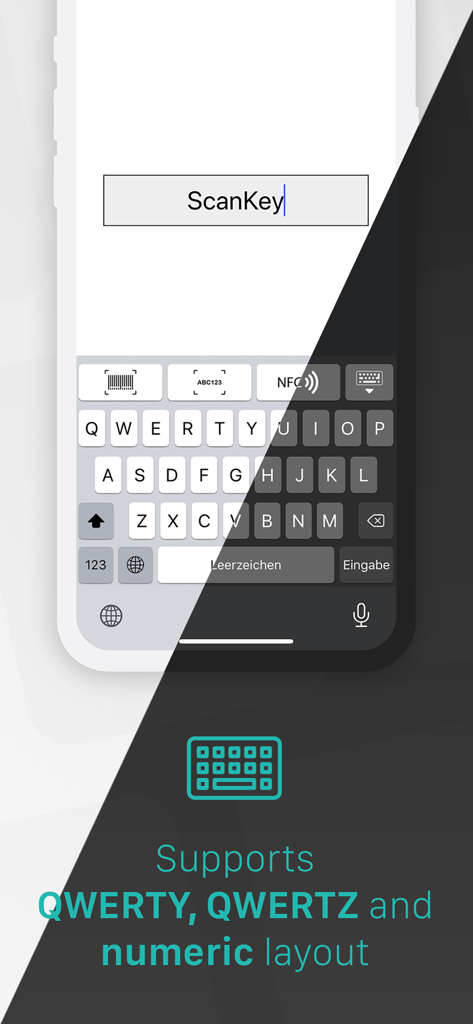 ScanKey benutzerdefinierte Tastatur zeigt Unterstützung für QWERTY-, QWERTZ- und numerische Layouts