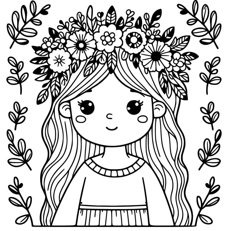 girl with flowers crown