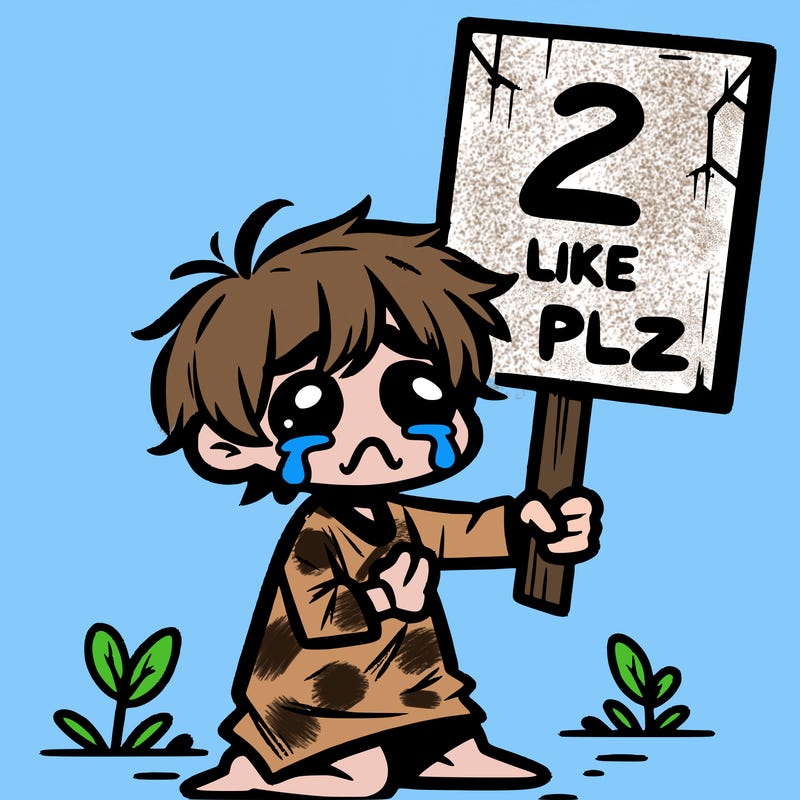 small poor toddler crying with sign that says 2 like plz