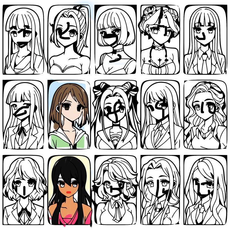 girls that look diffrent anime