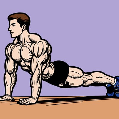 muscular ballerina doing pushups