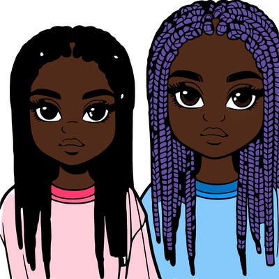 a girl with box braids