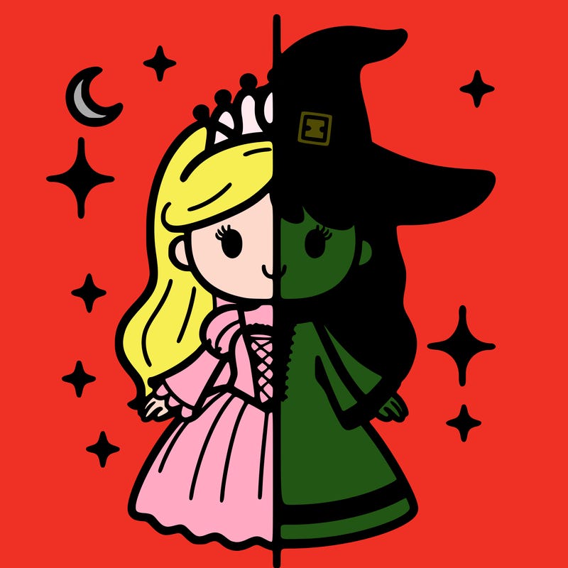 split princess and witch
