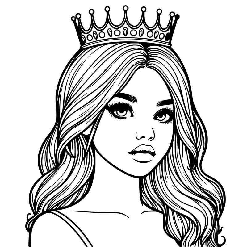 realistic girl with crown
