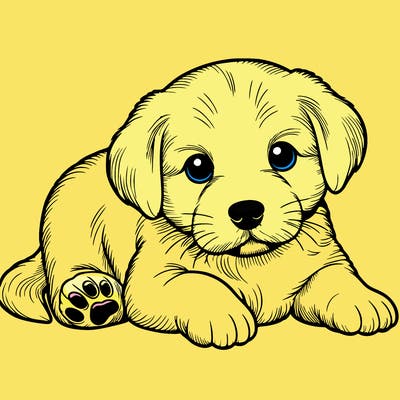 a cute realistic puppy