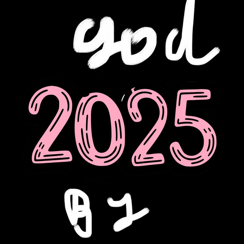 one line scrawled numbers sketch design “2025”
