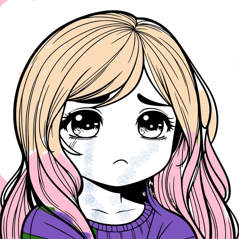 realistic girl sad