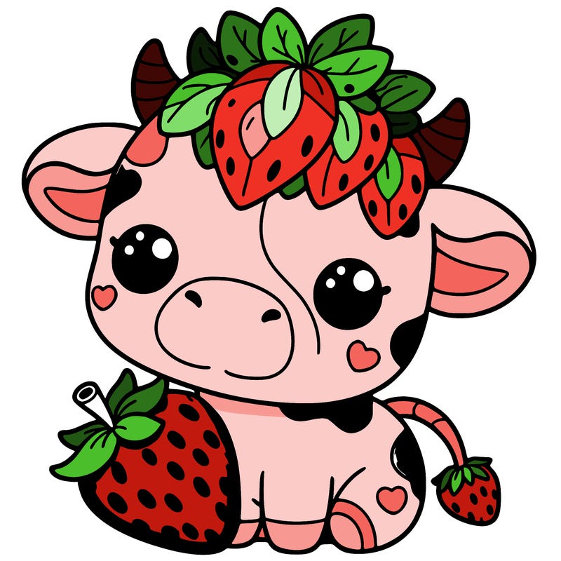 cute strawberry cow