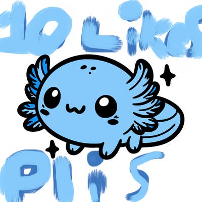 cute easy baby axolotl