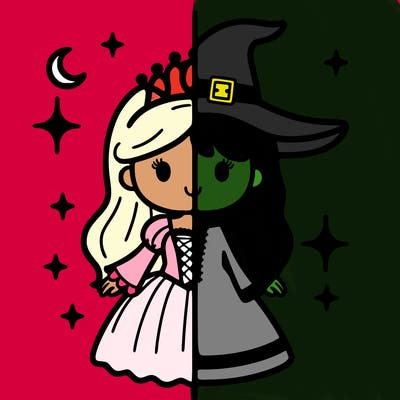 split princess and witch