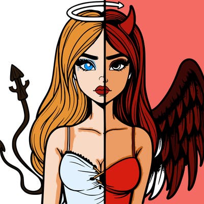 devil vs angel realistic girl