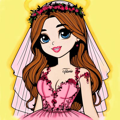 realistic girl in a wedding dress