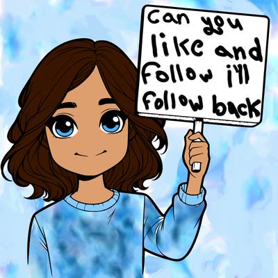 realistic girl holding up a sign