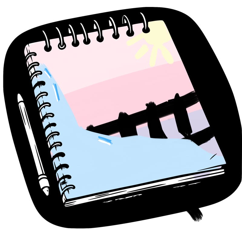 a blank sketch pad