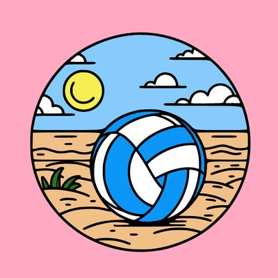 volleyball on a beach