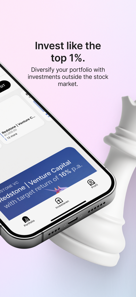 NAO Co-Investment - NAO app interface showing venture capital investment opportunities and the text Invest like the top 1 percent