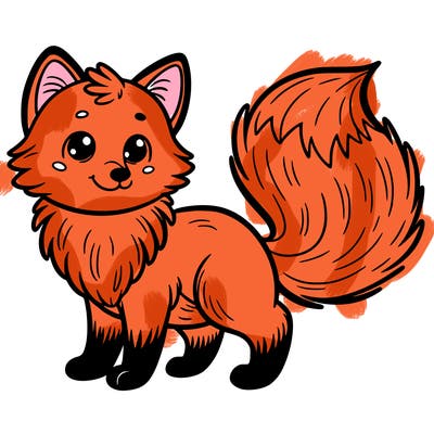 fox with a bushy tail