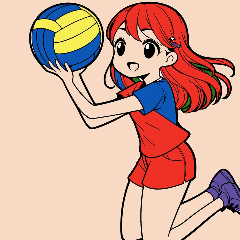 a girl playing volleyball