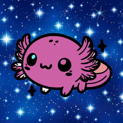 cute easy baby axolotl