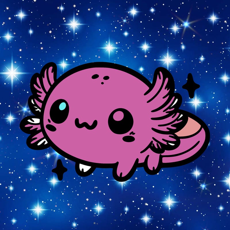 cute easy baby axolotl