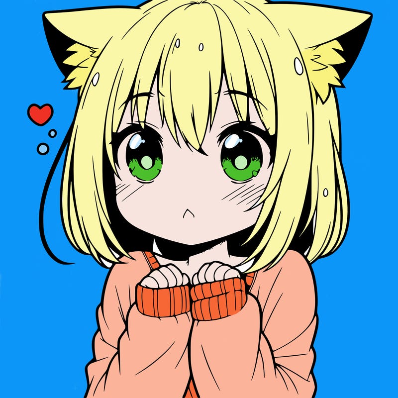 shy anime catgirl