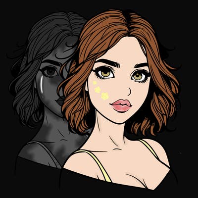 split realistic girl